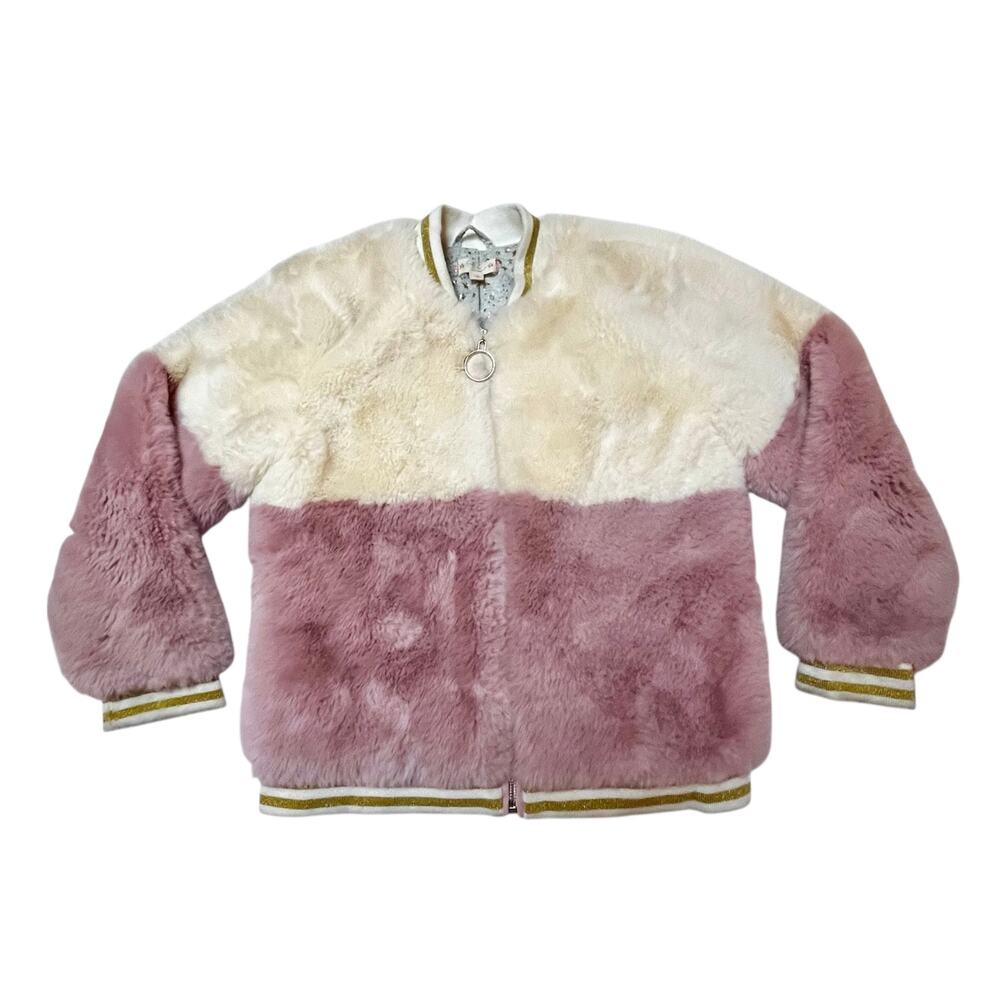 EGG Faux Fur Bomber Jacket Size 12